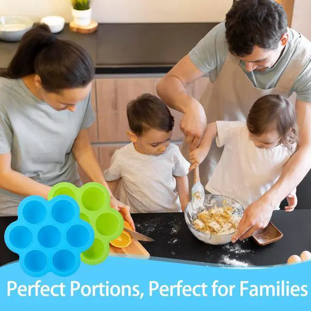 Alt view image 7 of 7 - 2 Pack Silicone Egg Bite Molds, Reusable Egg Bites Silicone Mold with Lid Fit Instant Pot 5,6,8 qt Pressure Cooker & Air Fryer, Alternative to Sous Vide Bite Maker for Cooking Food Freezer Storage