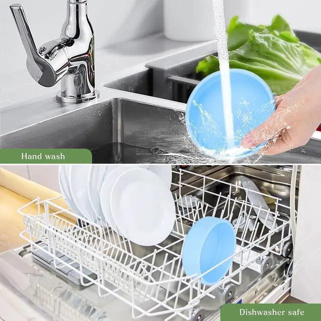 Alt view image 5 of 7 - Silicone Egg Bites Molds - 2Pcs Air Fryer & Microwave Egg Maker Pan, 4 inch Reusable, Dishwasher Safe (Blue)
