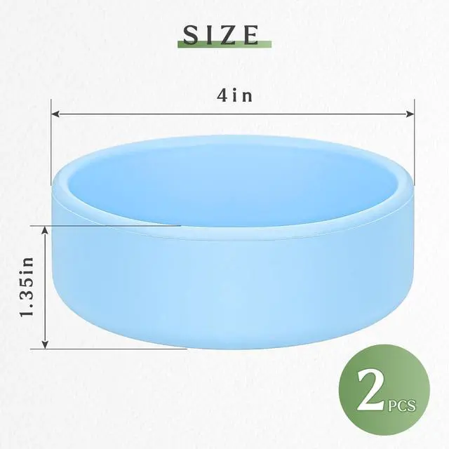 Alt view image 6 of 7 - Silicone Egg Bites Molds - 2Pcs Air Fryer & Microwave Egg Maker Pan, 4 inch Reusable, Dishwasher Safe (Blue)