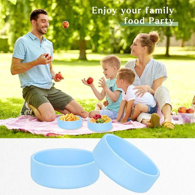 Alt view image 7 of 7 - Silicone Egg Bites Molds - 2Pcs Air Fryer & Microwave Egg Maker Pan, 4 inch Reusable, Dishwasher Safe (Blue)