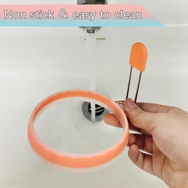 Alt view image 5 of 7 - Silicone Egg Rings, Leak-proof Liquid Egg Ring Mold, Upgraded Nonstick Egg Fryer for Pancake and Breakfast Sandwiches, Multicolor, Set of 4 Pack