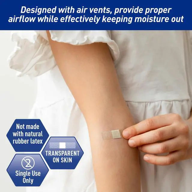 Alt view image 4 of 7 - Junior Strip Bandages,Hypoallergenic,Latex-Free,3/8x1.5 in,100-Ct
