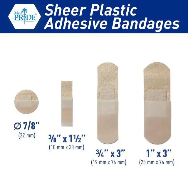 Alt view image 7 of 7 - Sheer Bandages,Latex-Free,Hypoallergenic,Sterile,1x3 in,100-Count