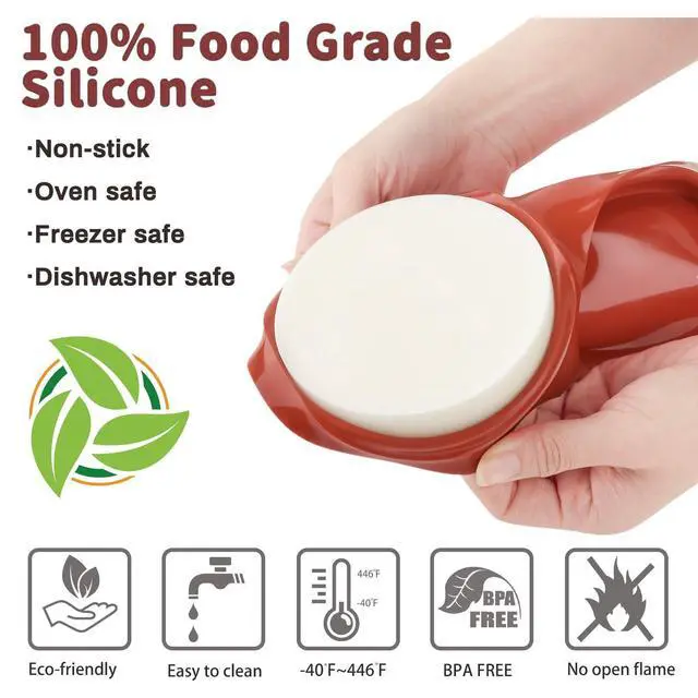 Alt view image 3 of 7 - Jumbo Size Silicone Egg Mold, 4 Inch, 2 Pack