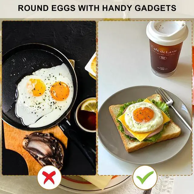 Alt view image 5 of 7 - Egg Rings 3.5 Inch Pack of 4 with Silicone Handle