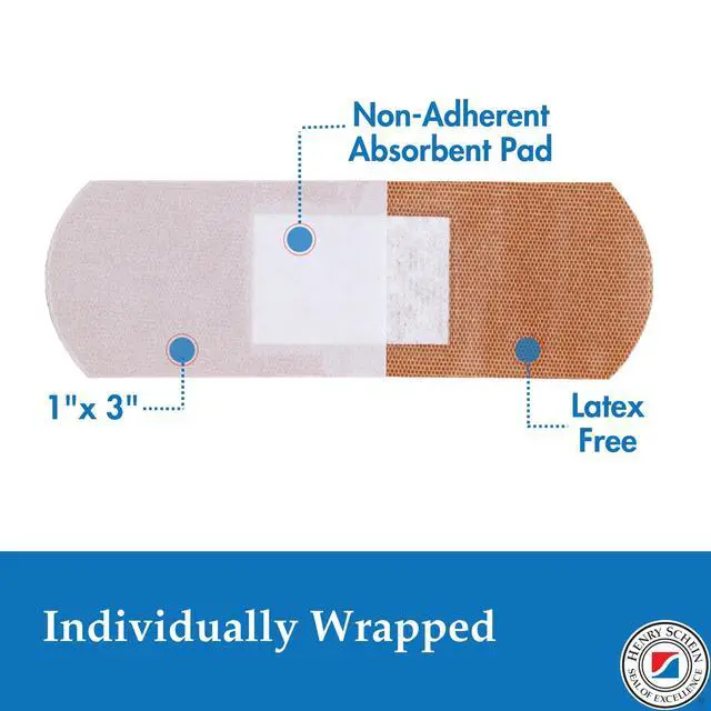Alt view image 2 of 6 - Adhesive Fabric Strip Bandages 1" x 3", Sterile, 100 Ct