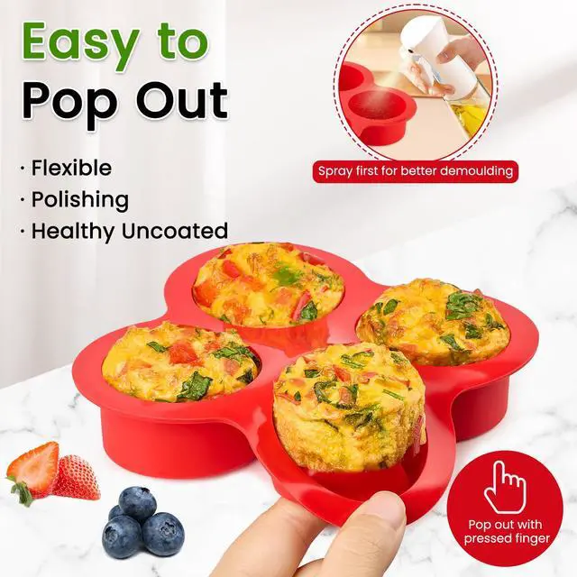 Alt view image 4 of 7 - Air Fryer Egg Mold, 2 Pack, 4 Cups