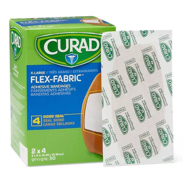 Alt view image 3 of 7 - Flex-Fabric Adhesive Bandages, XLarge 2 x 4 Inch, 50 Count,