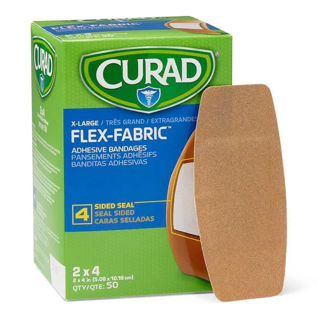 Alt view image 4 of 7 - Flex-Fabric Adhesive Bandages, XLarge 2 x 4 Inch, 50 Count,