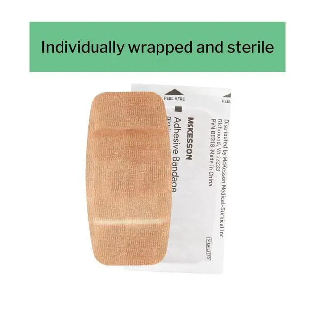 Alt view image 3 of 7 - Adhesive Bandages, Sterile, Fabric Patch, 2 in x 4 in, 50 Count, 1 Pack