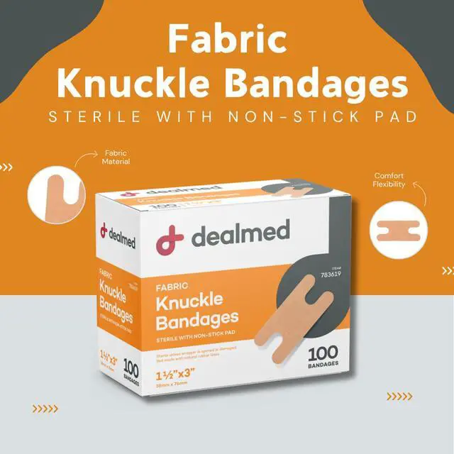 Alt view image 2 of 7 - Knuckle Adhesive Bandages - Latex Free Nonstick - 100 Count