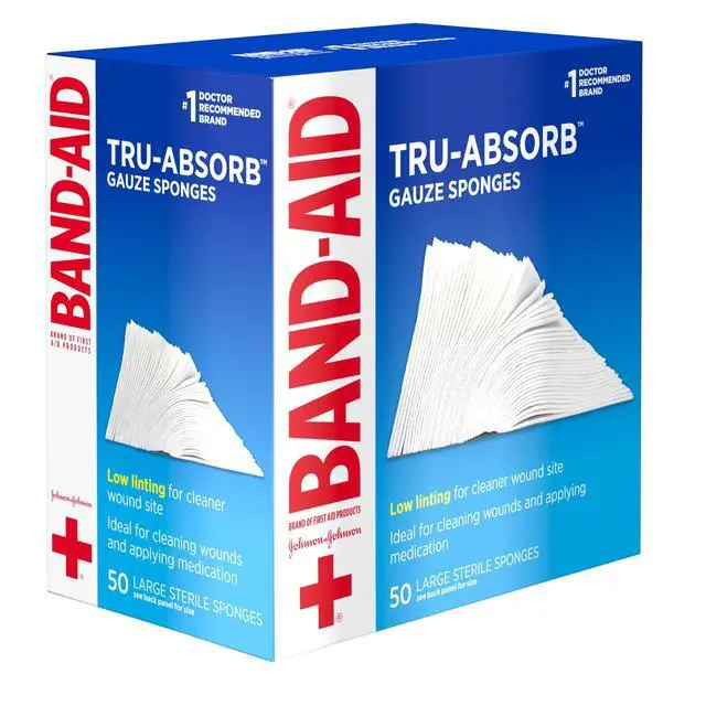 Alt view image 4 of 5 - Brand Tru-Absorb Gauze Sponges, Large Size, 4 in x 4 in, 50 Count