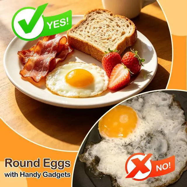 Alt view image 4 of 7 - 3.5" Nonstick Egg Rings Set of 4,Black