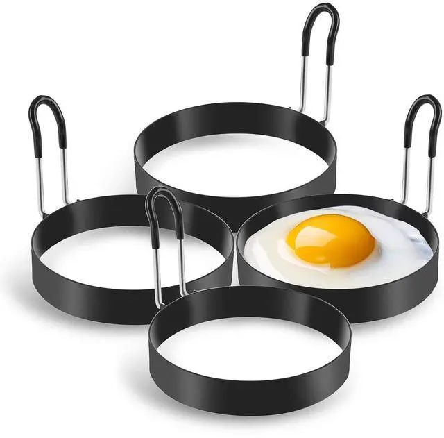 Main image of Stainless Steel Egg Cooking Rings & Pancake Mold, 4-Pack