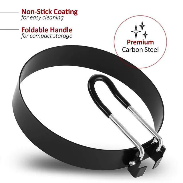 Alt view image 2 of 6 - Stainless Steel Egg Cooking Rings & Pancake Mold, 4-Pack