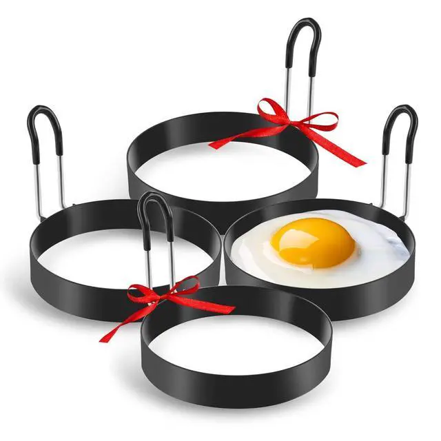 Alt view image 5 of 6 - Stainless Steel Egg Cooking Rings & Pancake Mold, 4-Pack