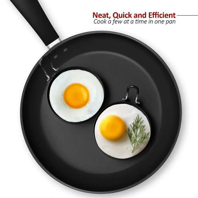 Alt view image 6 of 6 - Stainless Steel Egg Cooking Rings & Pancake Mold, 4-Pack