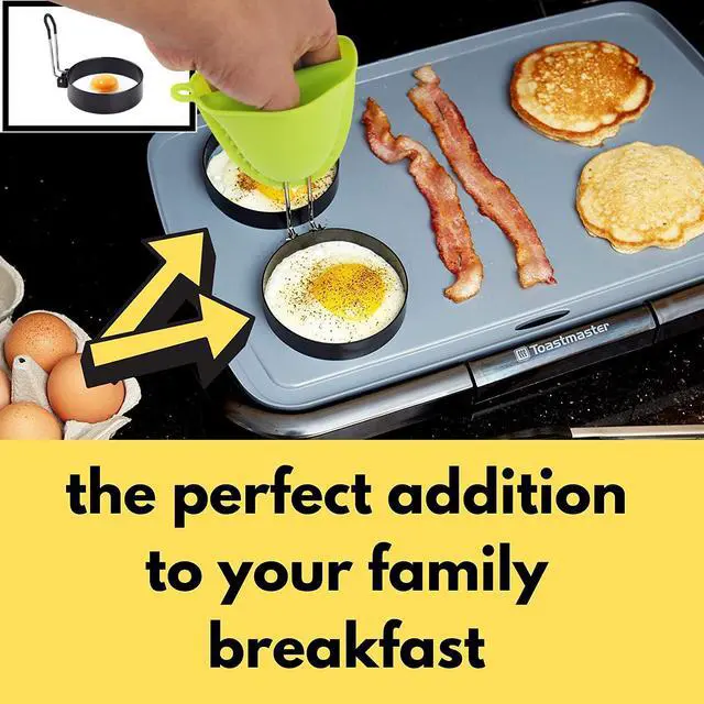 Alt view image 4 of 7 - 4 Pack Stainless Steel Egg Ring Molds With Non Stick Metal Mold Shaper Circles For Fried Egg McMuffin Sandwiches,Frying Or Shaping Eggs,Breakfast Household Kitchen Cooking Tool Omelette