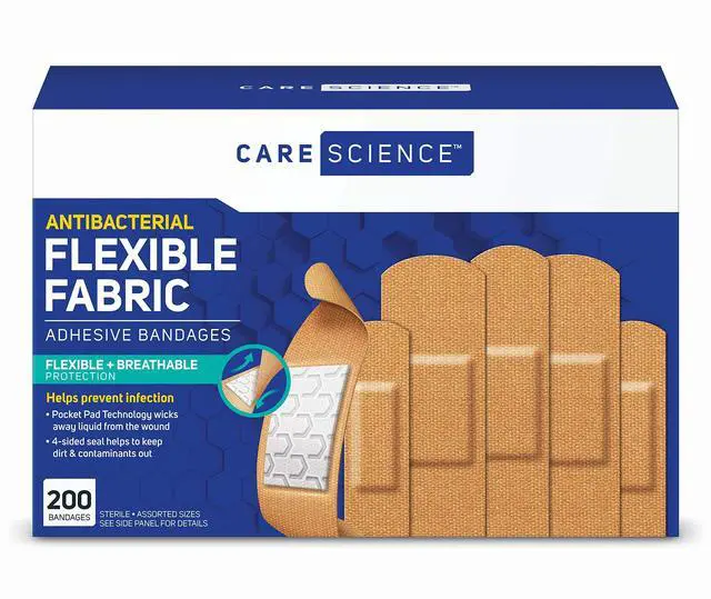 Main image of Fabric Adhesive Bandages, Assorted Sizes, 200 Count