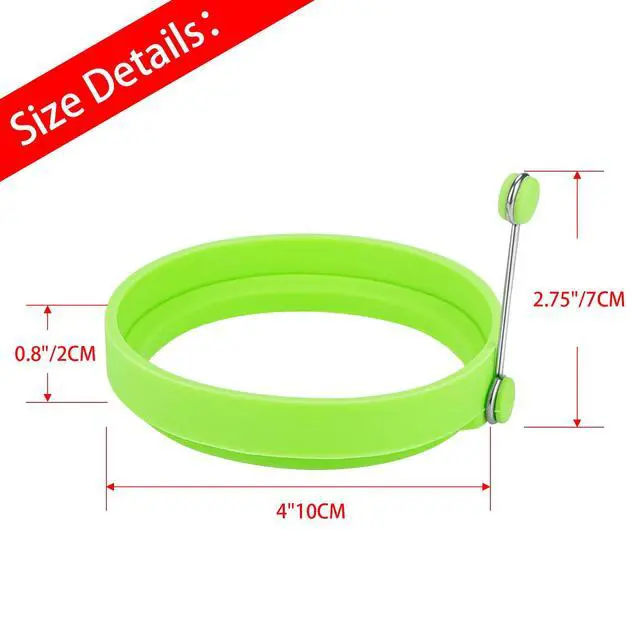 Alt view image 3 of 7 - 8 Pack Silicone Egg Rings for Griddle, 4-Inch Non-Stick Pancake Molds