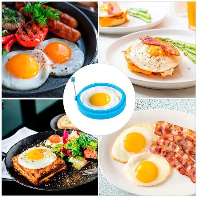 Alt view image 5 of 7 - 8 Pack Silicone Egg Rings for Griddle, 4-Inch Non-Stick Pancake Molds