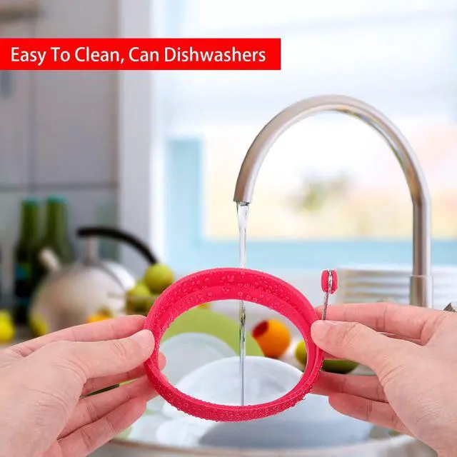 Alt view image 6 of 7 - 8 Pack Silicone Egg Rings for Griddle, 4-Inch Non-Stick Pancake Molds