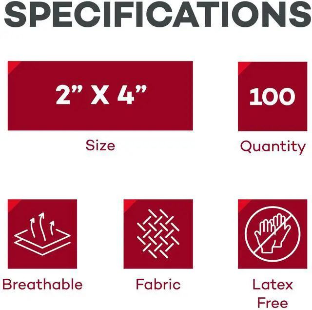 Alt view image 2 of 5 - Fabric Adhesive Bandages - Flexible Latex Free 2x4 in - 100 Count