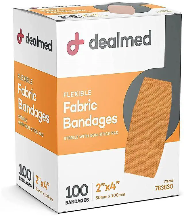 Main image of Fabric Adhesive Bandages - Flexible Latex Free 2x4 in - 100 Count