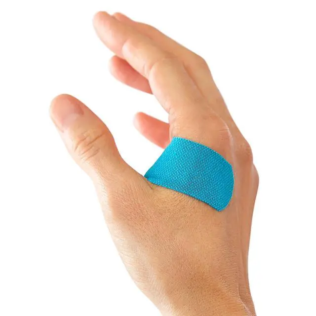 Alt view image 6 of 7 - Performance Series Antibacterial Bandages, Extreme Hold Adhesive Technology, Finger & Knuckle Bandages, Flexible Fabric, Variety Pack with Assorted Sizes & Colors, 50 Count