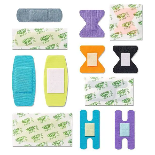Alt view image 7 of 7 - Performance Series Antibacterial Bandages, Extreme Hold Adhesive Technology, Finger & Knuckle Bandages, Flexible Fabric, Variety Pack with Assorted Sizes & Colors, 50 Count
