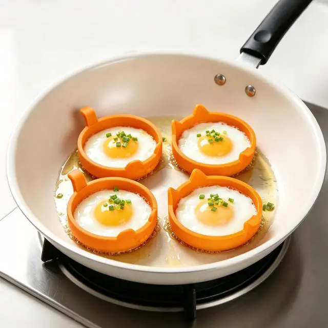 Alt view image 4 of 7 - Egg Ring 4 Pack Silicone Rings for Frying Eggs, Non Stick Fried Egg Cooker Ring, Cute Animal Designs Gifts for Family Friends, 4-inch Round Egg Mold for Pancakes Breakfast Sandwich Puppy