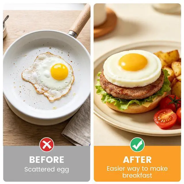 Alt view image 5 of 7 - Egg Ring 4 Pack Silicone Rings for Frying Eggs, Non Stick Fried Egg Cooker Ring, Cute Animal Designs Gifts for Family Friends, 4-inch Round Egg Mold for Pancakes Breakfast Sandwich Puppy
