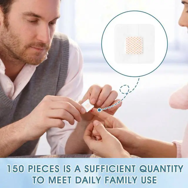 Alt view image 6 of 6 - 150 Pcs 1 Inch Clear Waterproof Adhesive Bandage Small Square Flexible Adhesive Bandages for Adult Minor Cuts, Abrasions, and Fingertip Wounds Care, Stays on Skin in Shower or Pool