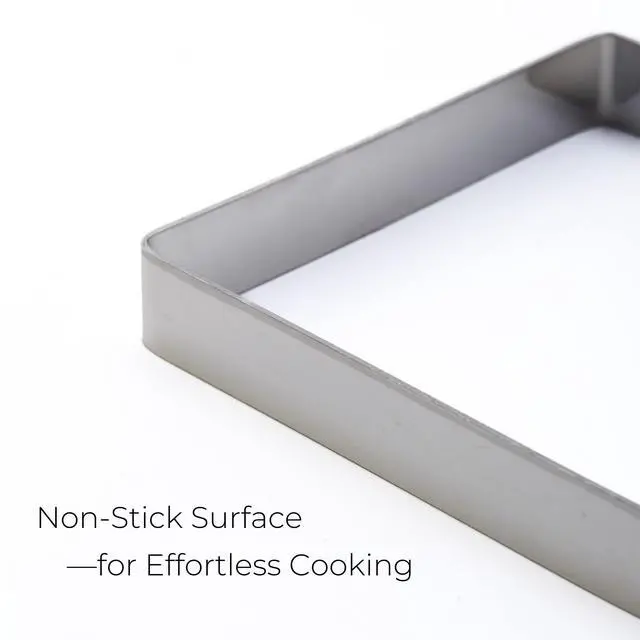 Alt view image 7 of 7 - Square Egg Mold for Griddle, Stainless Steel Ring with Foldable Handle