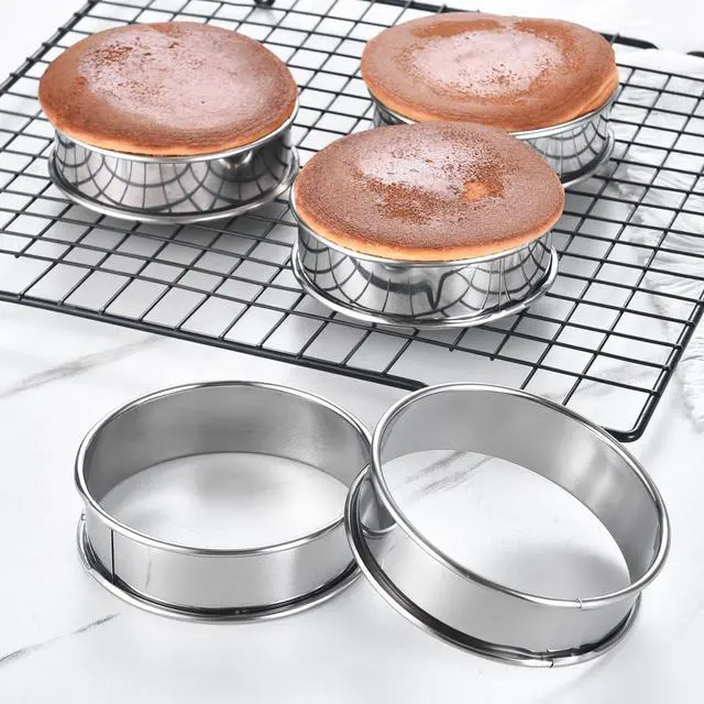 Alt view image 4 of 7 - 8Pack 4 Inch English Muffin Rings, Stainless Steel Double Rolled Tart Rings, Round Metal Cooking Pastry Ring Molds for Baking