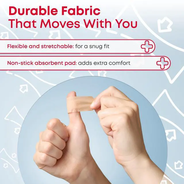Alt view image 3 of 5 - 1 x 3 Fabric Adhesive Bandages, Latex-Free Stretchy Strips 300 Count