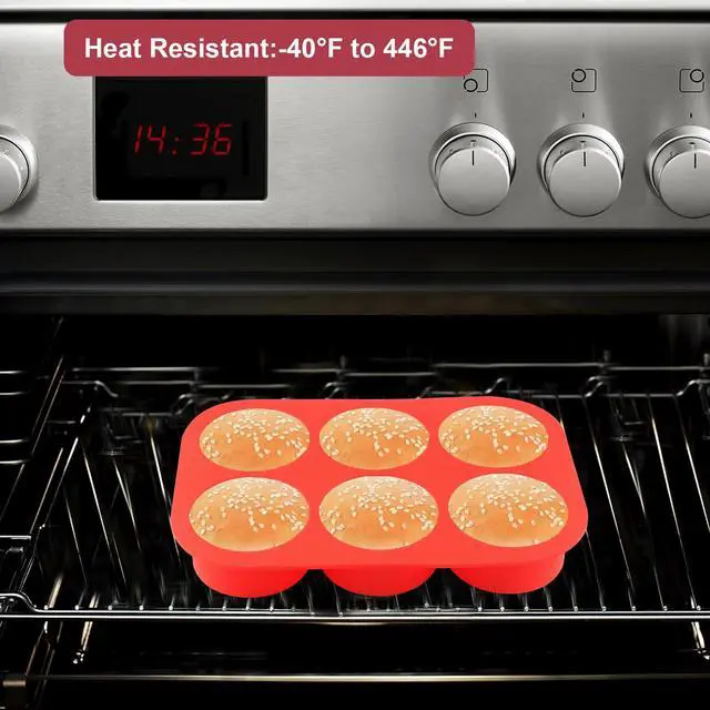 Alt view image 5 of 7 - Silicone Egg Bites Molds, Non-Stick 6-Cavity Muffin Cupcake Pans Deep 3 Inch Baking Mold for Egg Breakfast Sandwiches Omelets Dinner Rolls Hamburger Bun