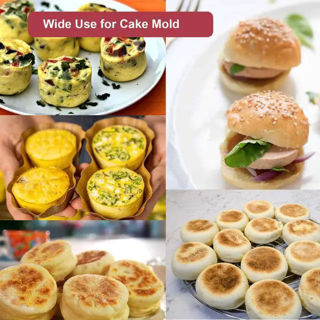 Alt view image 7 of 7 - Silicone Egg Bites Molds, Non-Stick 6-Cavity Muffin Cupcake Pans Deep 3 Inch Baking Mold for Egg Breakfast Sandwiches Omelets Dinner Rolls Hamburger Bun