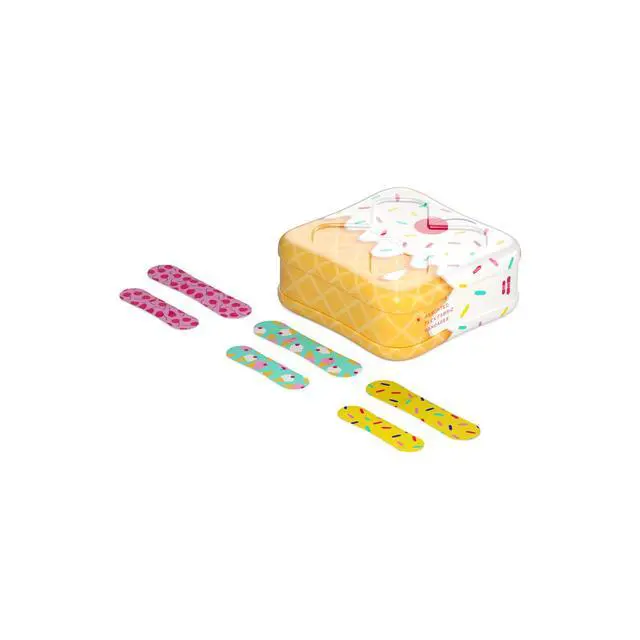 Alt view image 7 of 7 - Bandages | Adhesive Flexible Fabric Bravery Badges | Assorted Shapes for Minor Cuts, Scrapes, and Wounds | Colorful and Fun First Aid Tin | Ice Cream Patterns - 48 Count