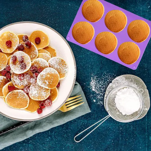 Alt view image 6 of 7 - 2 Pcs 6-Cavity Silicone Egg Molds for Oven Baking, 3.15 Inch Non-Stick Muffin Top Pans/Whoopie Pie Pan, Round Baking Molds for Breakfast Sandwiches Muffin Top