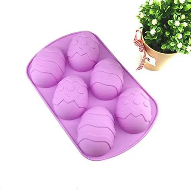 Alt view image 2 of 4 - Easter Egg Shaped Silicone Mold for DIY Cake Decoration, Chocolate, Pastry, Muffin, Bread, Ice Cube, Soap, 2Pcs Egg Shaped Chocolate Molds