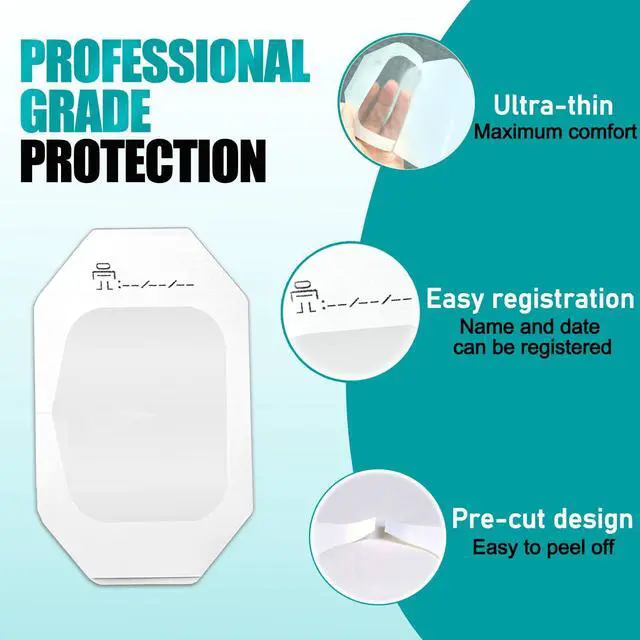 Alt view image 3 of 7 - Transparent Film Dressing 100Packs 2.37" x 2.75" Waterproof Clear Bandages