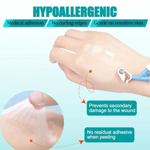 Alt view image 5 of 7 - Transparent Film Dressing 100Packs 2.37" x 2.75" Waterproof Clear Bandages