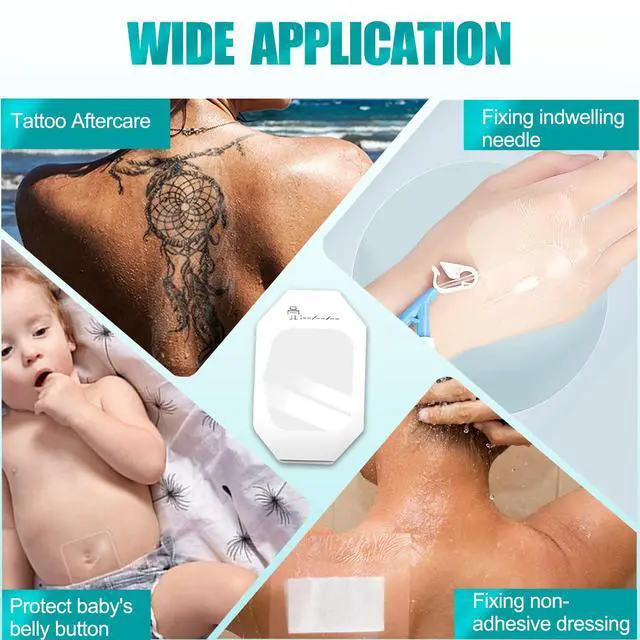 Alt view image 6 of 7 - Transparent Film Dressing 100Packs 2.37" x 2.75" Waterproof Clear Bandages