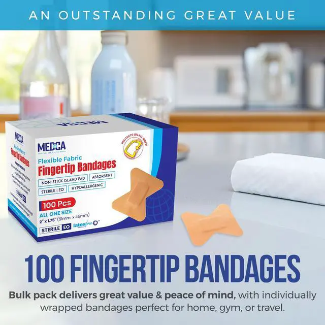 Alt view image 7 of 7 - Flexible Fabric Bandages - Flex Fabric Adhesive Bandages Finger-Tip Care and to Protect Wounds from Infection - (100 Count Box)