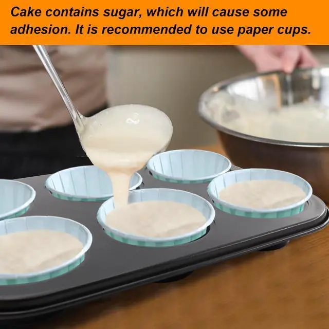 Alt view image 3 of 6 - 2 Packs Round Muffin Baking Pan, Premium Steel Muffin Pan for Baking, Cupcake Tin Cheesecake Pans, Bakeware Muffin Top Pan (6 Cups,Black)