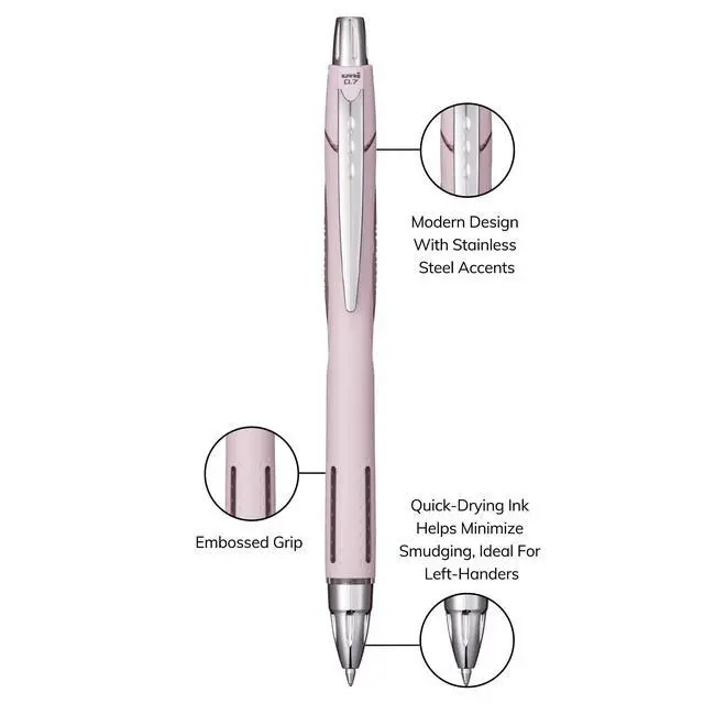 Alt view image 3 of 7 - Jetstream RT Ballpoint Pen, Fine Point (0.7mm), Lavender Barrel, Black Ink, 6 Pens