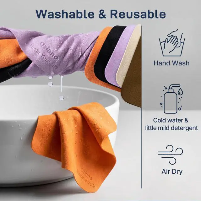 Alt view image 7 of 7 - 10 Pack Microfiber Cleaning Cloths, Premium 110D Scratch-Free & Lint-Free Clean Cloth for Eyeglasses, Phone Screen, Camera Lens, VR/AR Headset, Car Mirror, Reusable & Washable (5 Colour, 6.9 * 5.7)