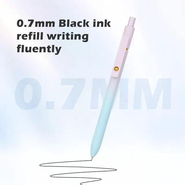 Alt view image 3 of 7 - Gel Pens,6 Pcs 0.7mm Retractable Quick Dry Black Ink Pens