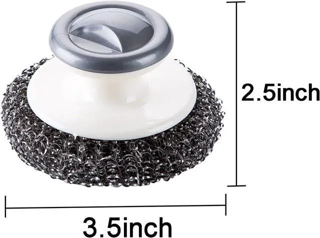 Alt view image 3 of 5 - Stainless Steel Scrubber with HandleHeavy Duty Cleaning Supplies for Pots, Pans, Grills, Ovens & Other Tough Jobs (1P)